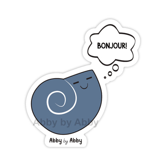 Bonjour Snail Sticker